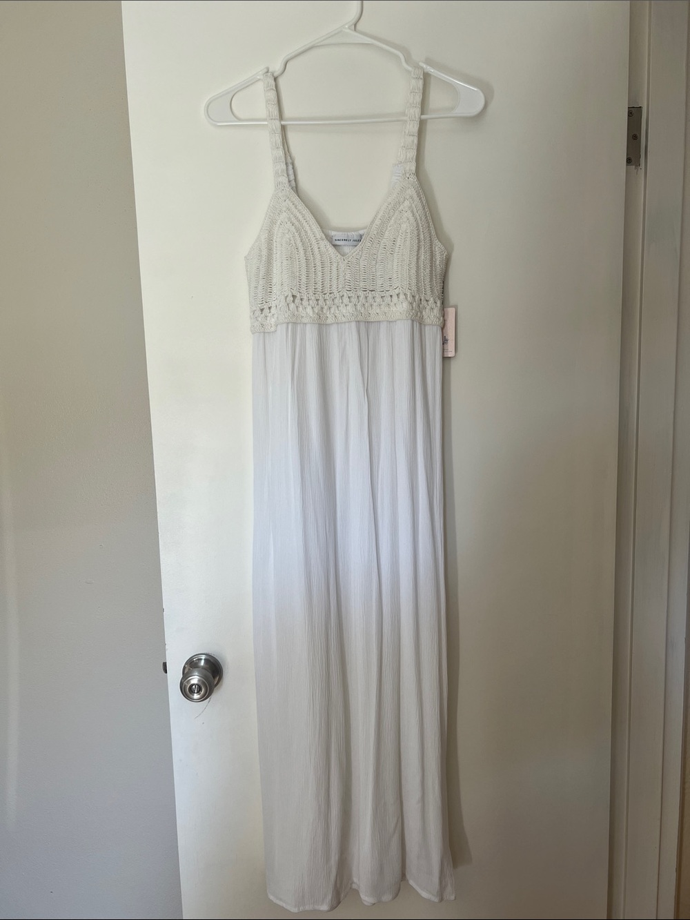 Sincerely Jules White Crochet Bodice Maxi Dress